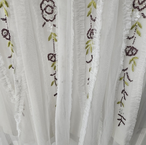 Mac Duggal ivory multi V-Neck Embellished Midi-Dress Sz 4 nwt - Picture 8 of 16